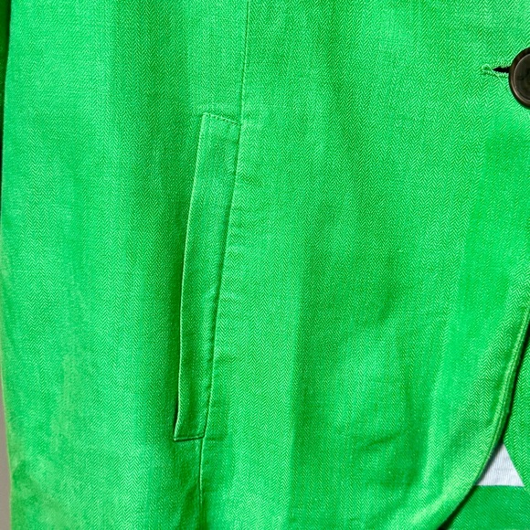 Coldwater Creek Bella 100% Linen Tie Sleeve Lightweight Green Blazer size 20-22 - Picture 4 of 11